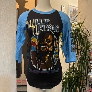 1982 Country Western Willie Nelson Vintage Tour Tee Baseball Tee